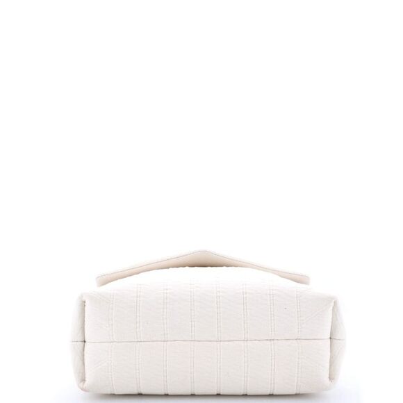 Saint Laurent Loulou Shoulder Bag Matelasse Chevron Fabric Small Neutral - Picture 4 of 6